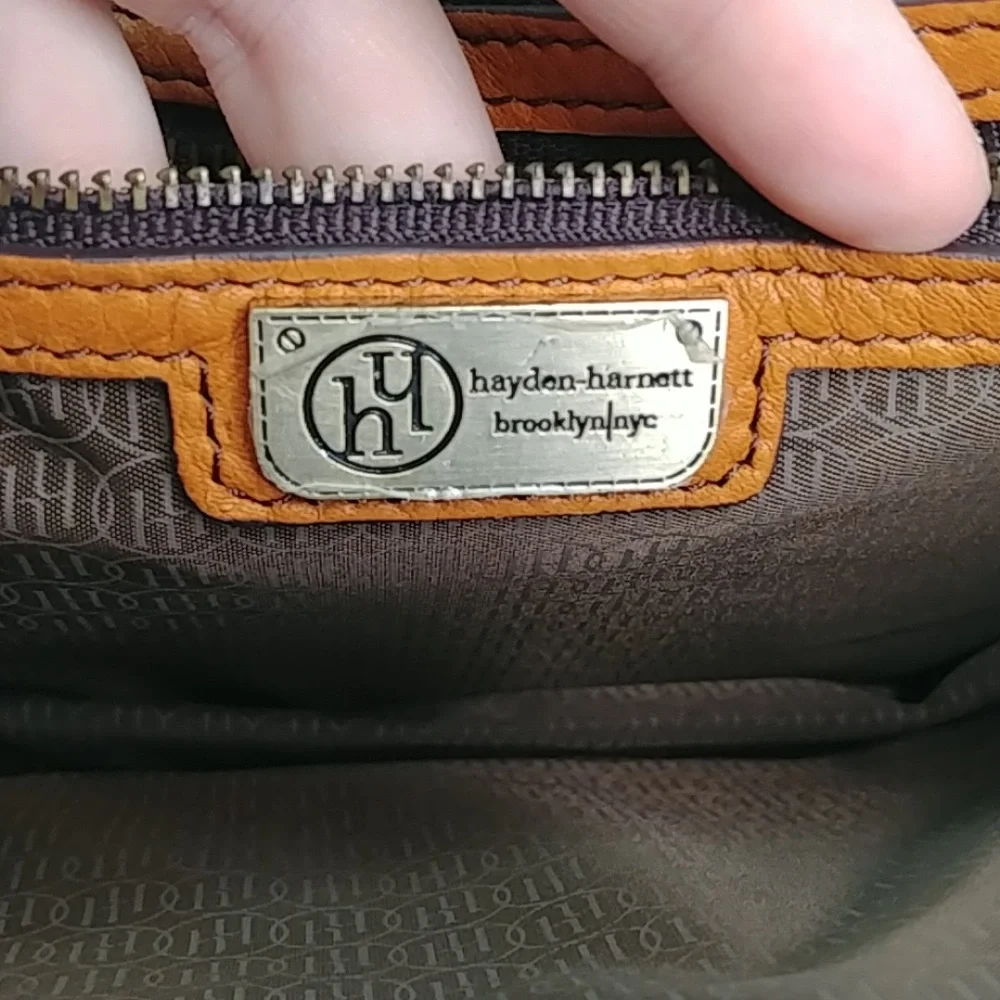 Hayden Cognac Leather Harnett Satchel Bag